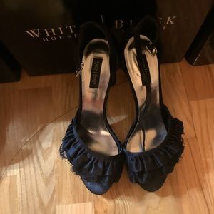 WHBM Black Blue Pumps, Size 8.5 Women’s